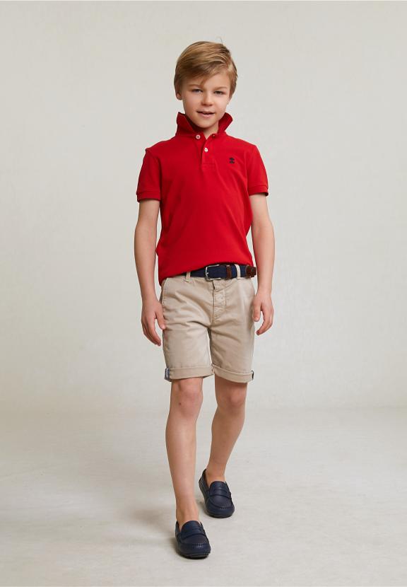 Custom Fit Cotton Basic Stretch Polo Harvard Red - Rouge