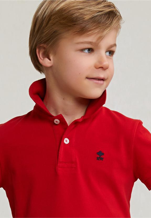 Custom Fit Cotton Basic Stretch Polo Harvard Red - Rouge
