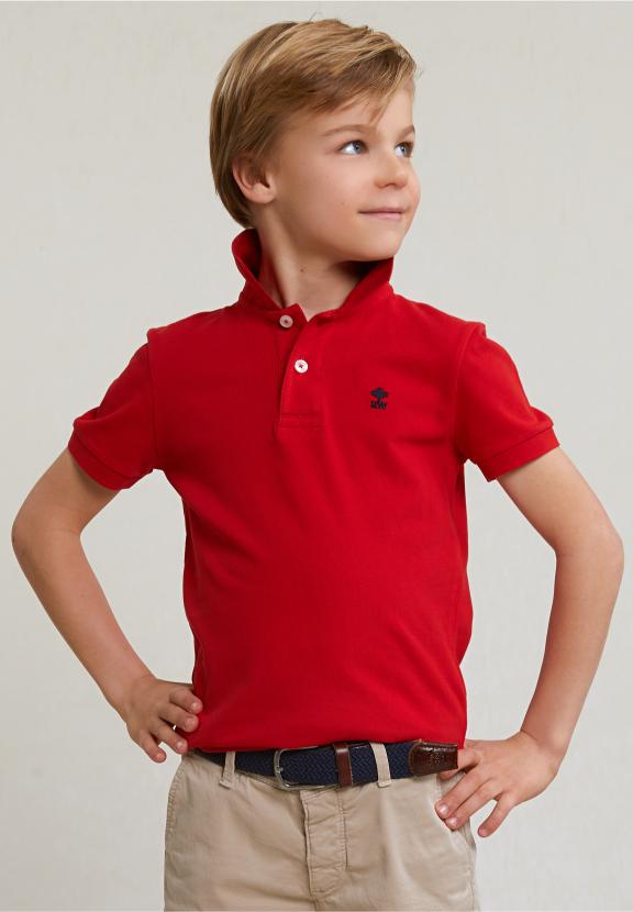 Custom Fit Cotton Basic Stretch Polo Harvard Red - Rouge