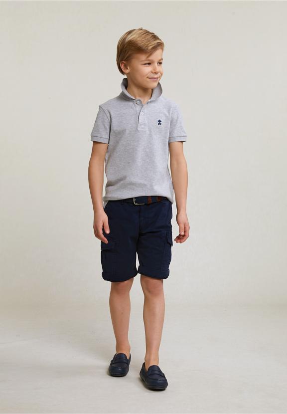 Custom Fit Cotton Basic Stretch Polo Oyster Mix - Gris