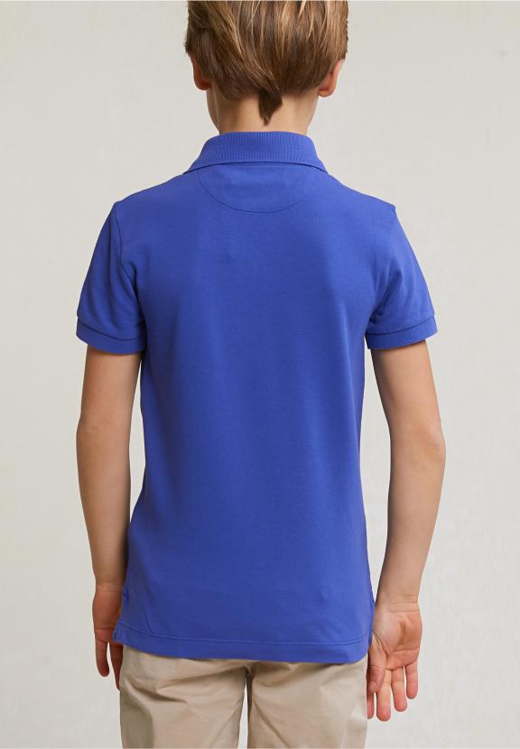 Custom Fit Cotton Basic Stretch Polo Reef Blue - Bleu