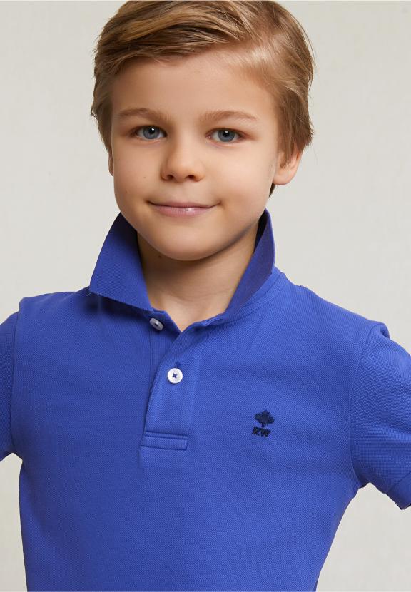 Custom Fit Cotton Basic Stretch Polo Reef Blue - Bleu