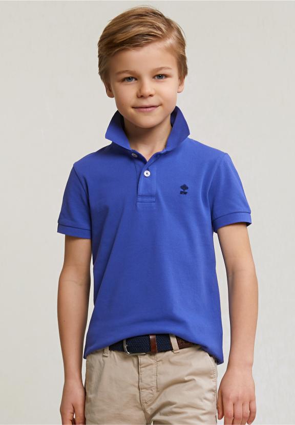 Custom Fit Cotton Basic Stretch Polo Reef Blue - Bleu