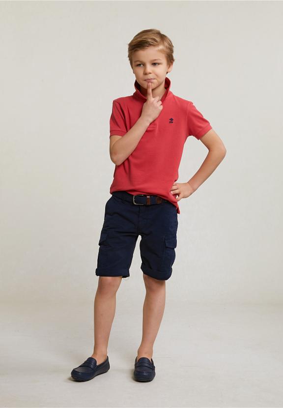 Custom Fit Cotton Basic Stretch Polo Sunset - Rouge