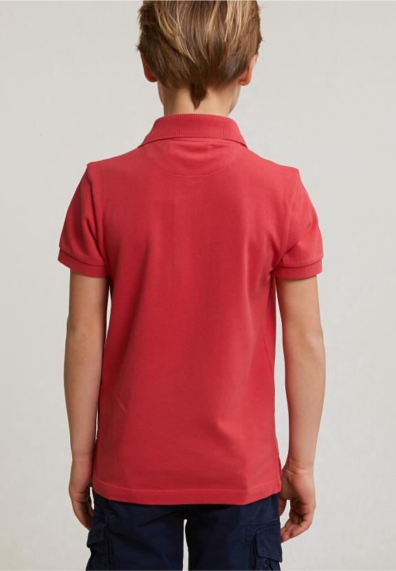 Custom Fit Cotton Basic Stretch Polo Sunset - Rouge