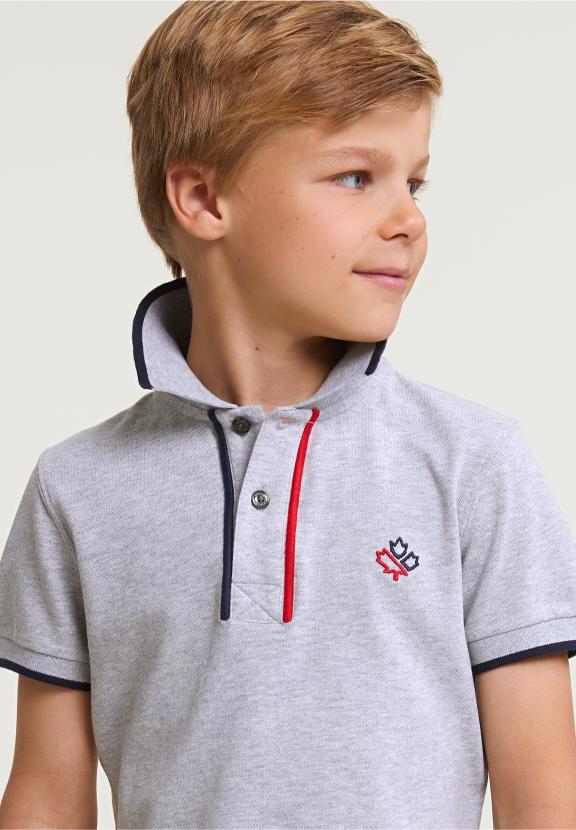 Custom Fit Sporty Stretch Polo Light Grey - Gris