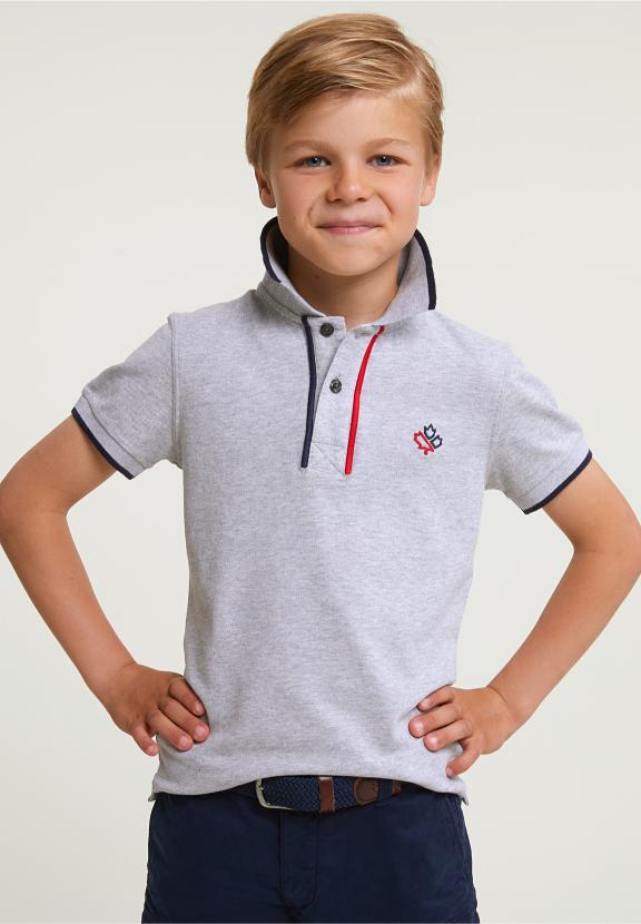 Custom Fit Sporty Stretch Polo Light Grey - Gris