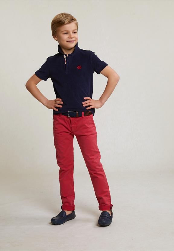 Slim Fit Basic Chino Pants Stretch Bloody Mary - Rouge