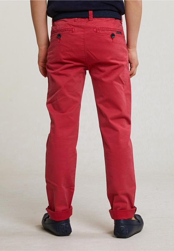 Slim Fit Basic Chino Pants Stretch Bloody Mary - Rouge