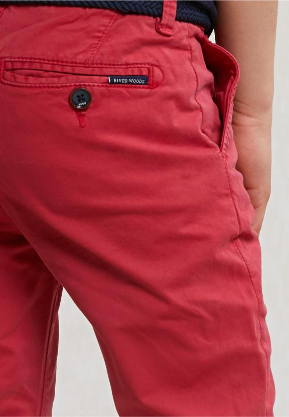 Slim Fit Basic Chino Pants Stretch Bloody Mary - Rouge