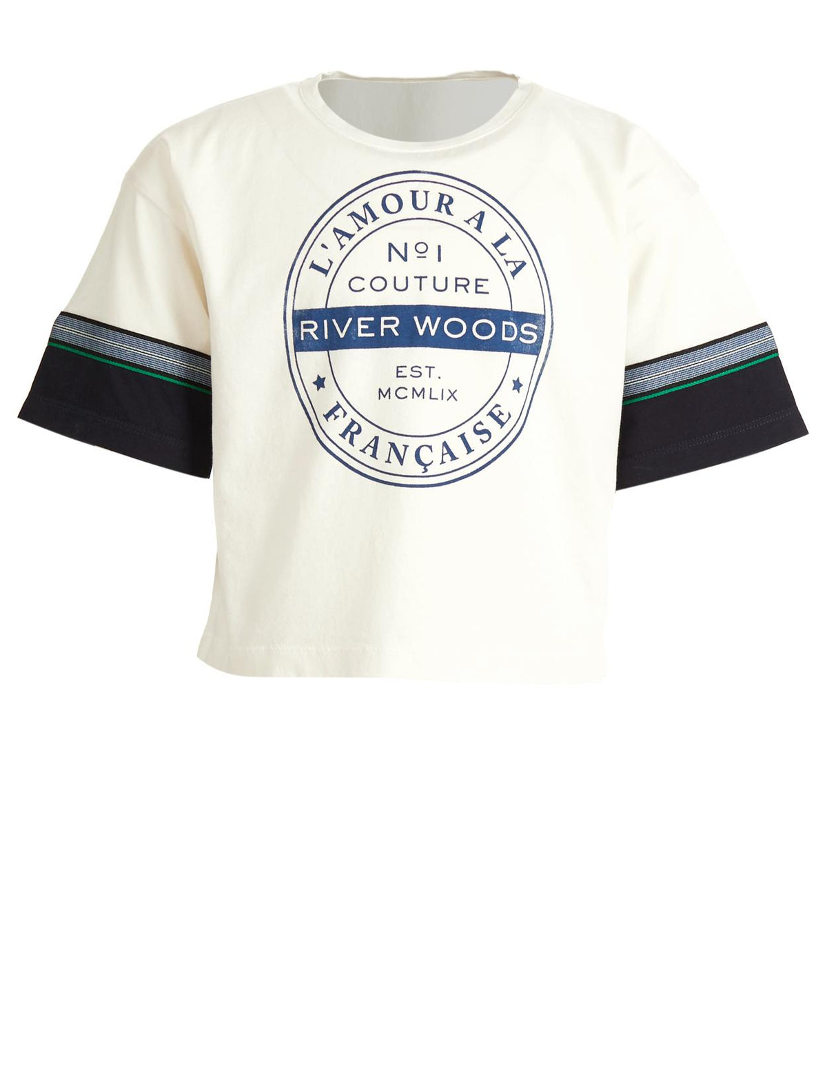 Loose Striped T-Shirt In White - Wit