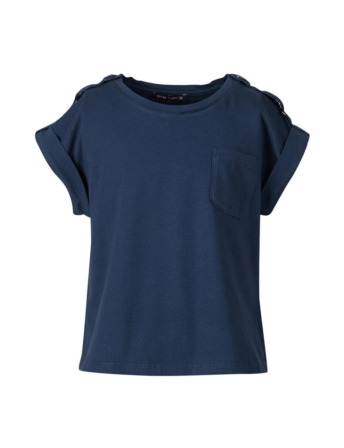 Tee Chestpkt & Shoulderstrap - Bleu