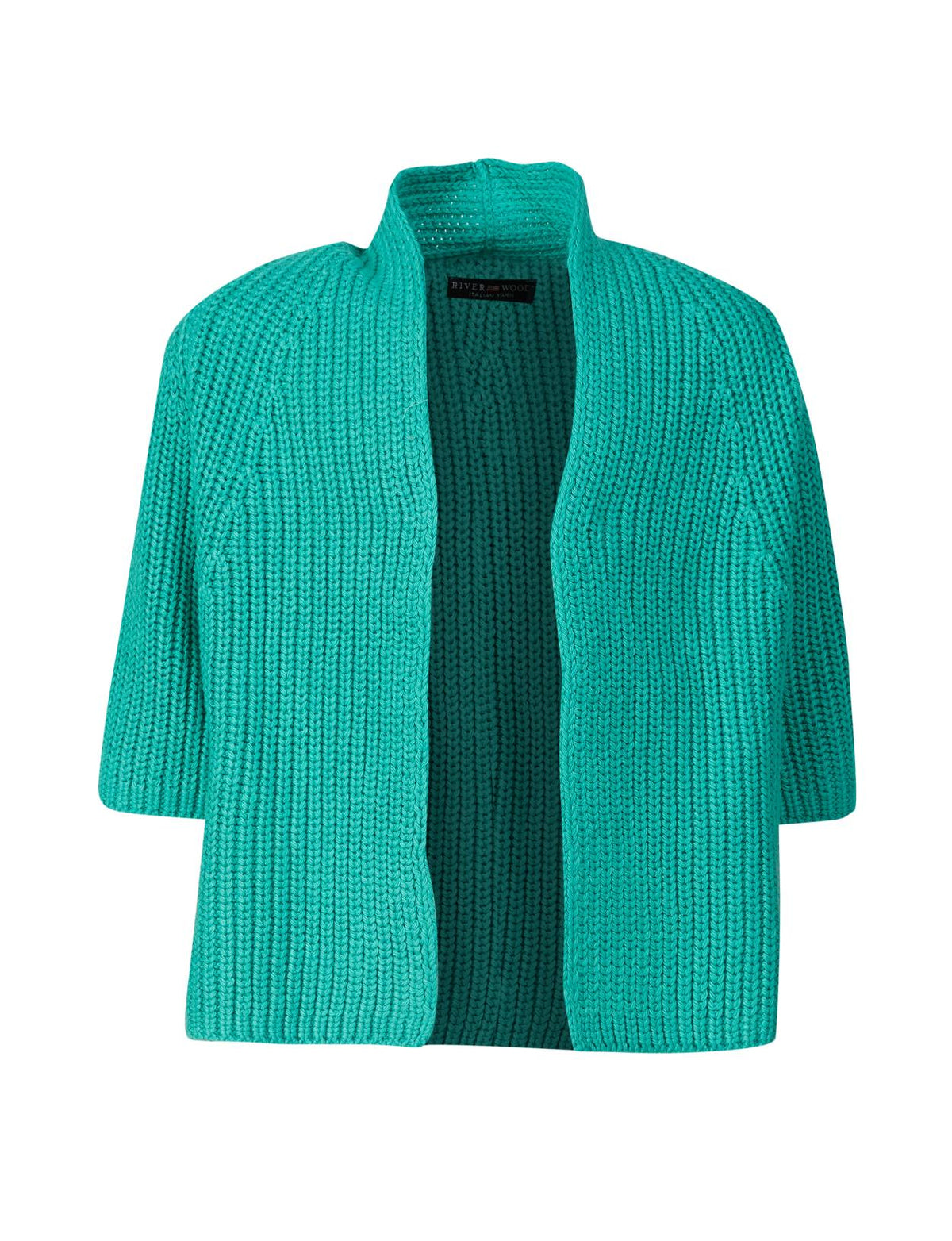 Mint Cardigan Open Elbow Sleeve - Vert
