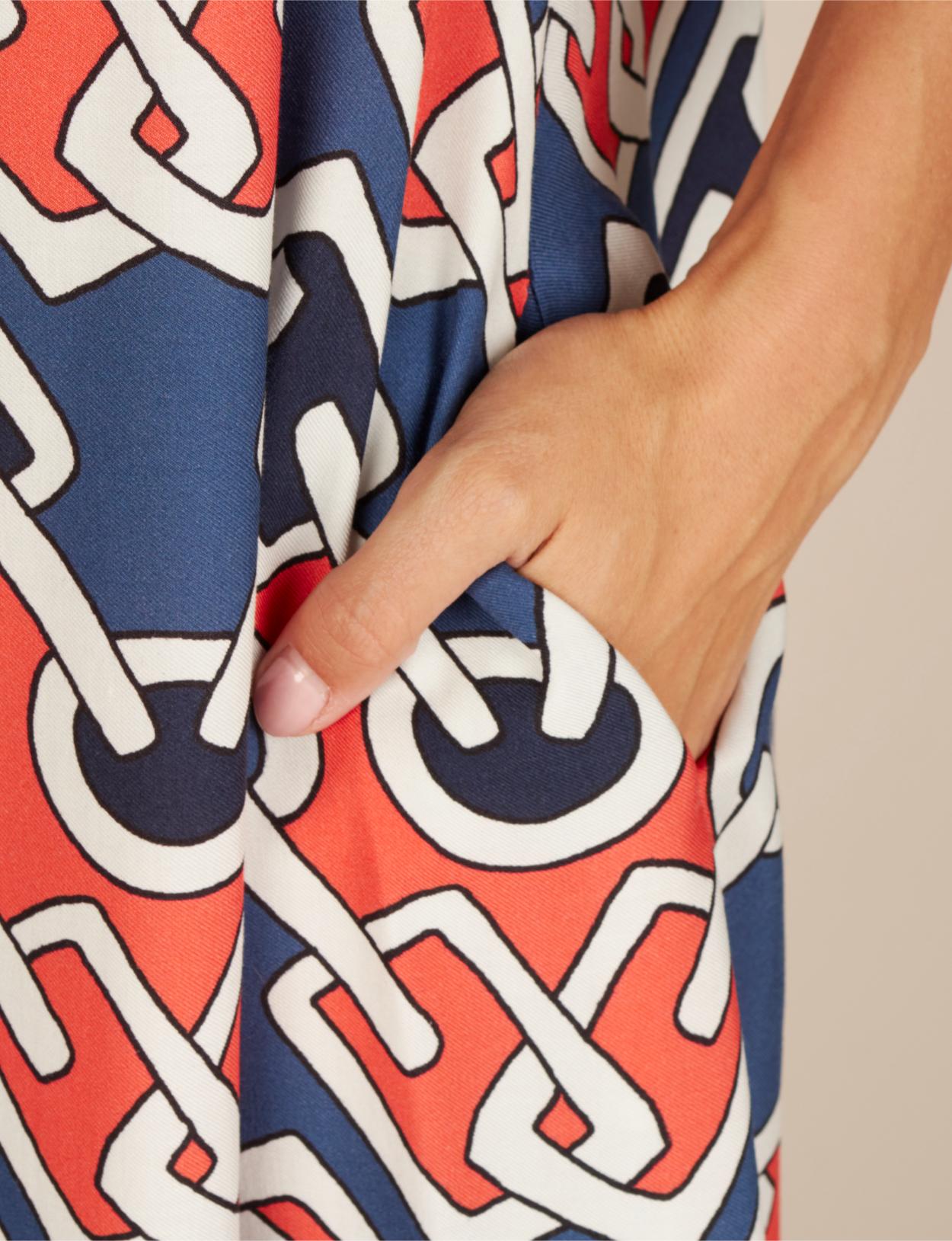 Long Viscose Dress In Multi - Meervoudig