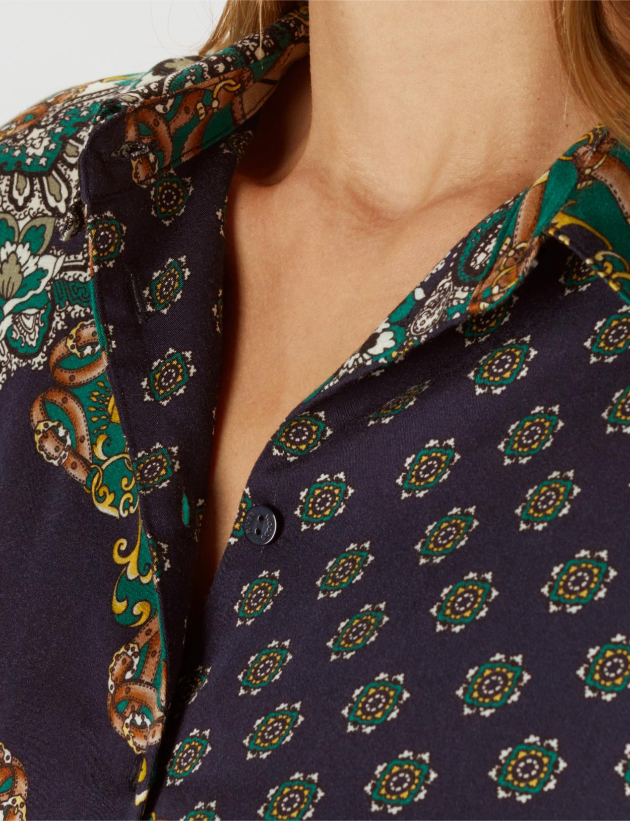 Long Viscose Dress In Blue - Blauw