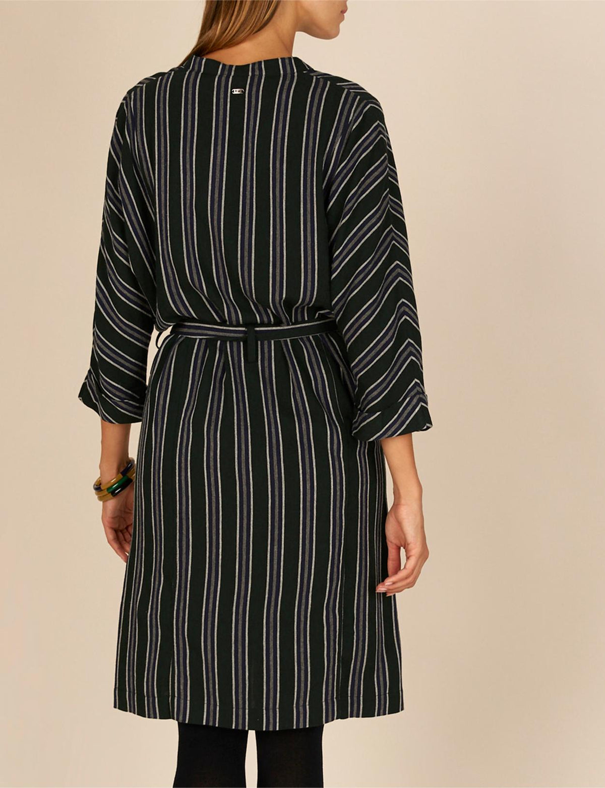 Kimono Sleeve Shirt Dress In Green - Vert