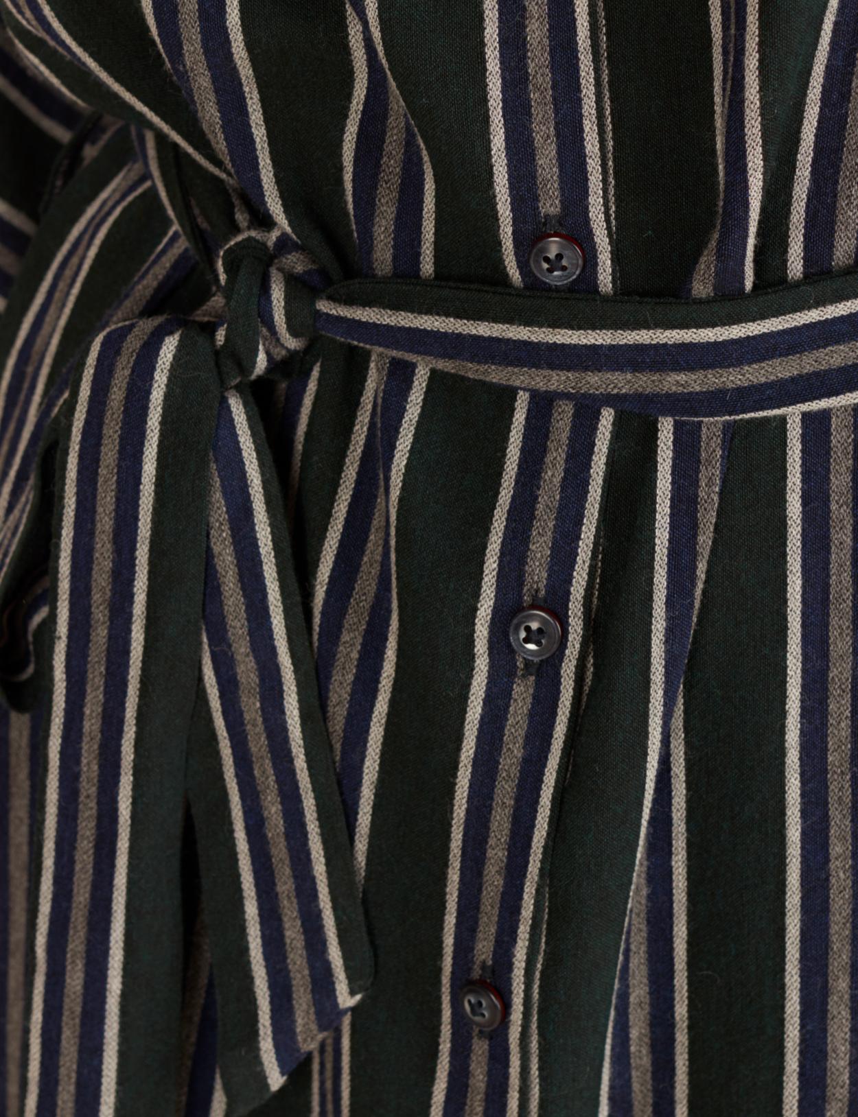 Kimono Sleeve Shirt Dress In Green - Groen