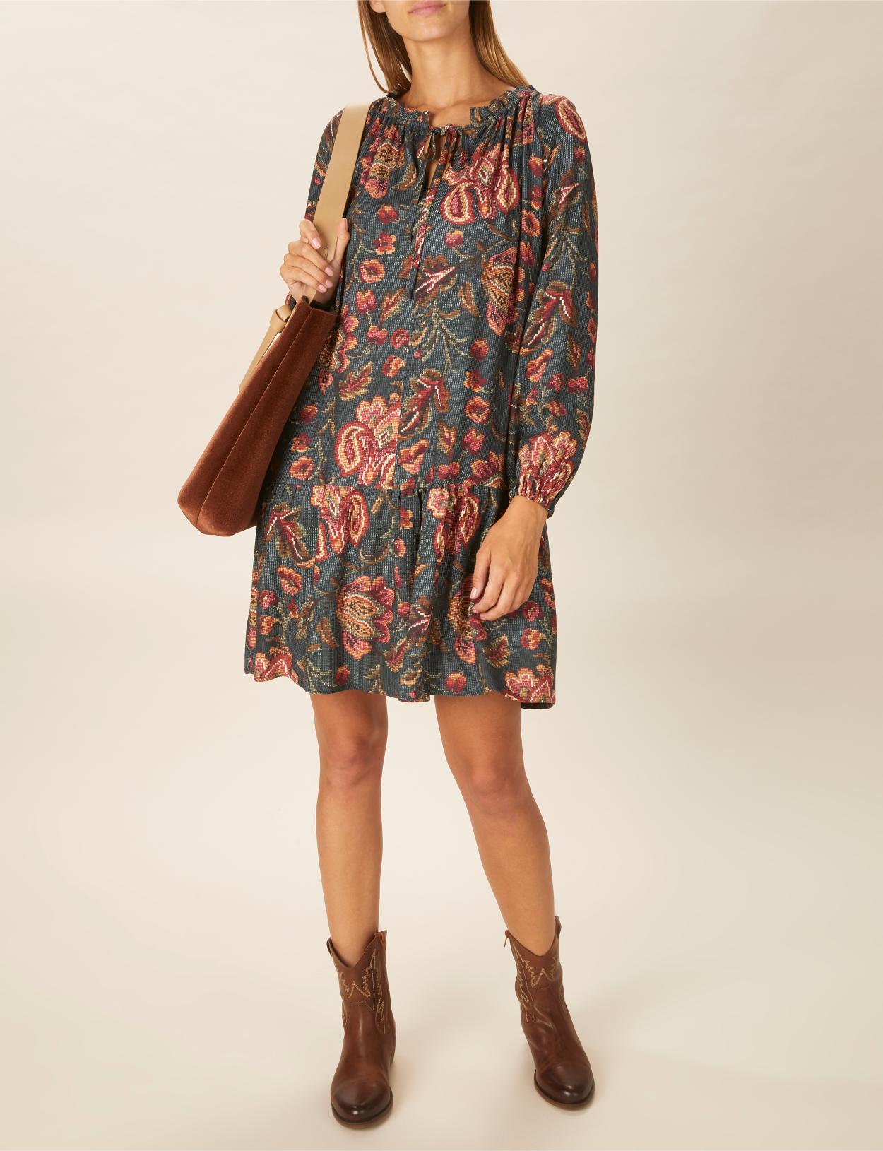 Loose Viscose Dress In Green - Groen