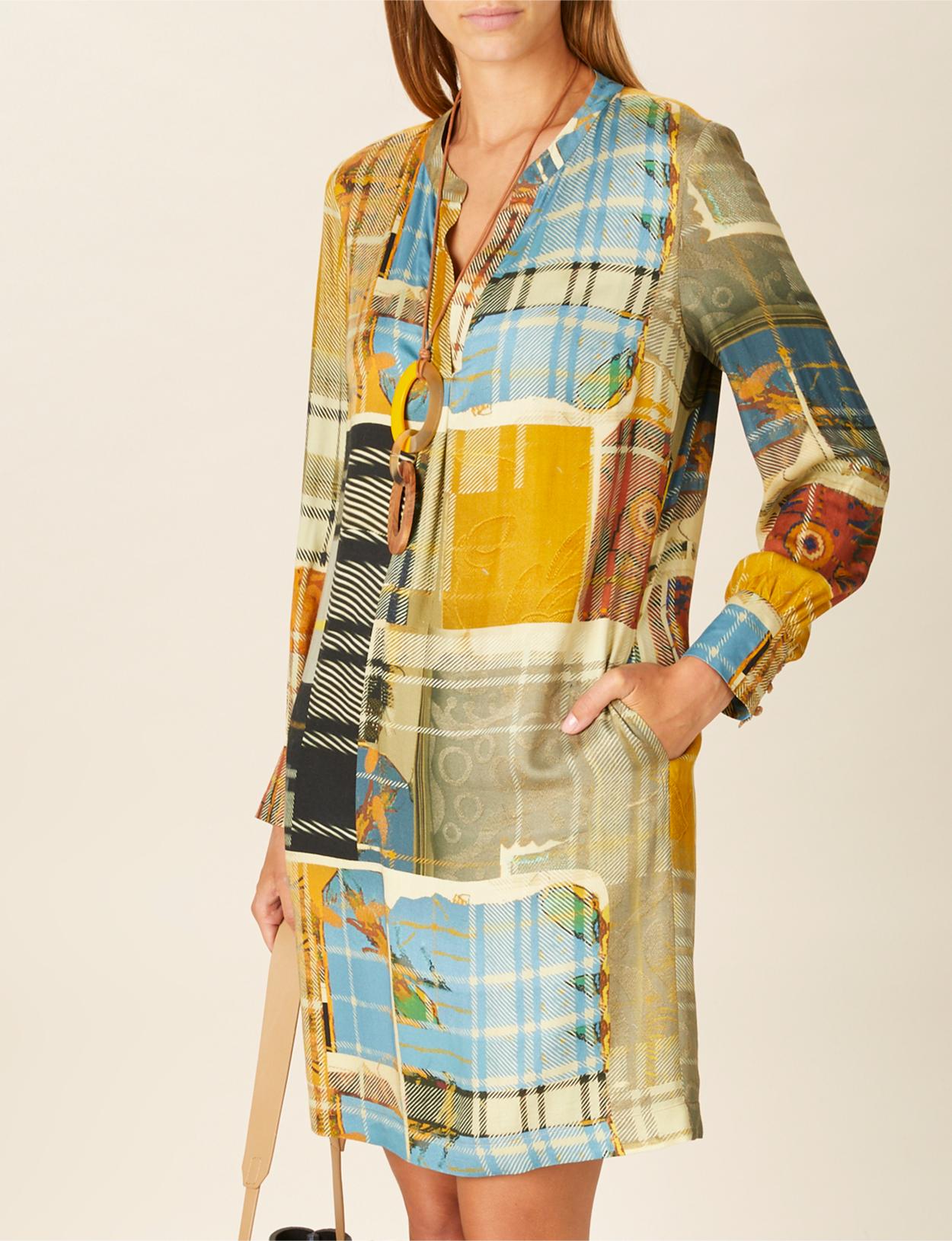 Printed Viscose Dress In Multi - Meervoudig