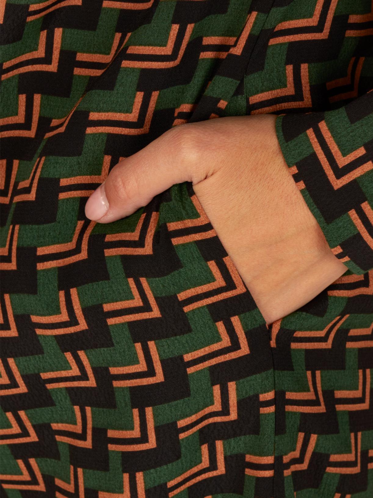 Printed Viscose Dress In Green - Groen