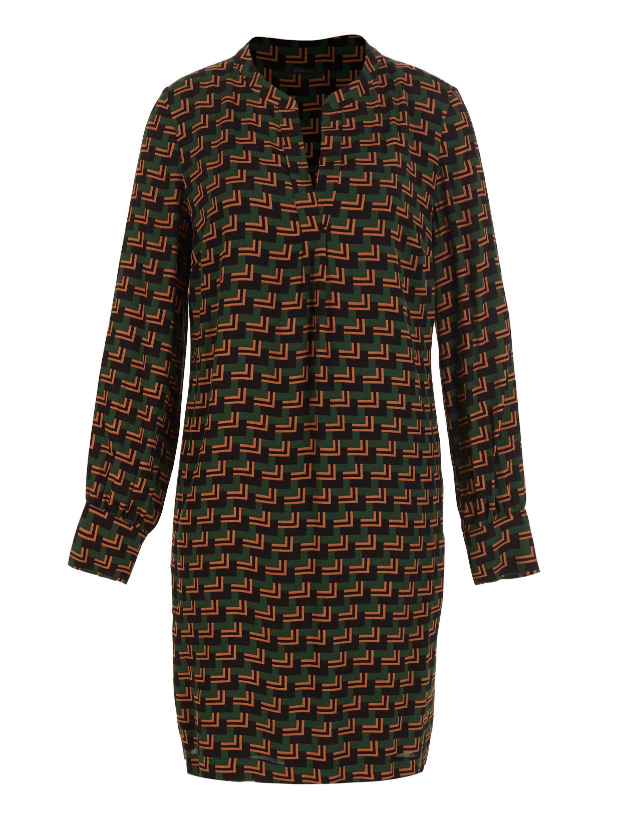Printed Viscose Dress In Green - Groen