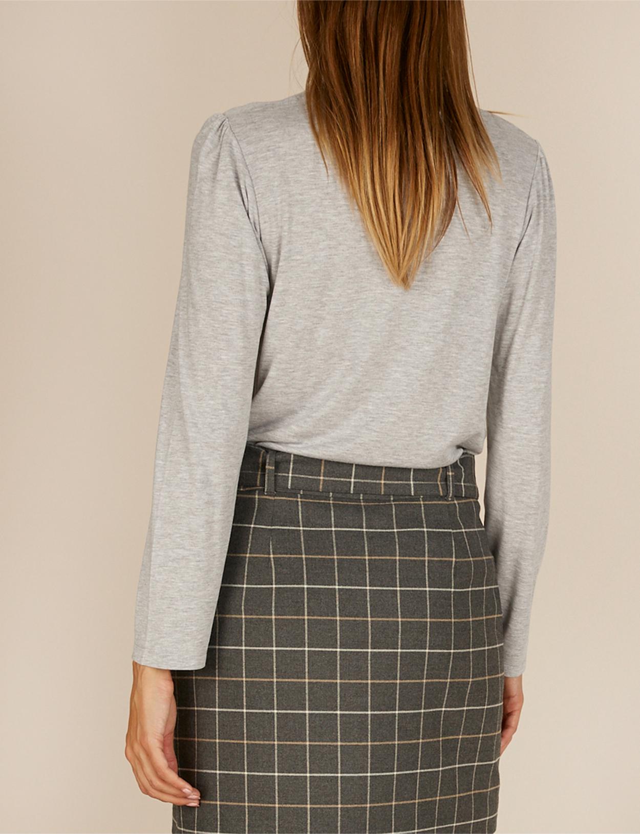 T-Shirt With Bow In Grey - Grijs