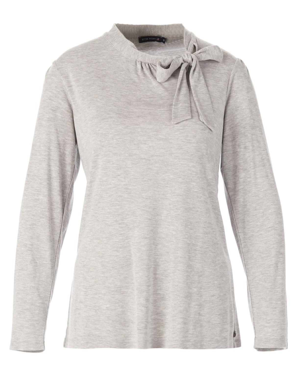 T-Shirt With Bow In Grey - Grijs