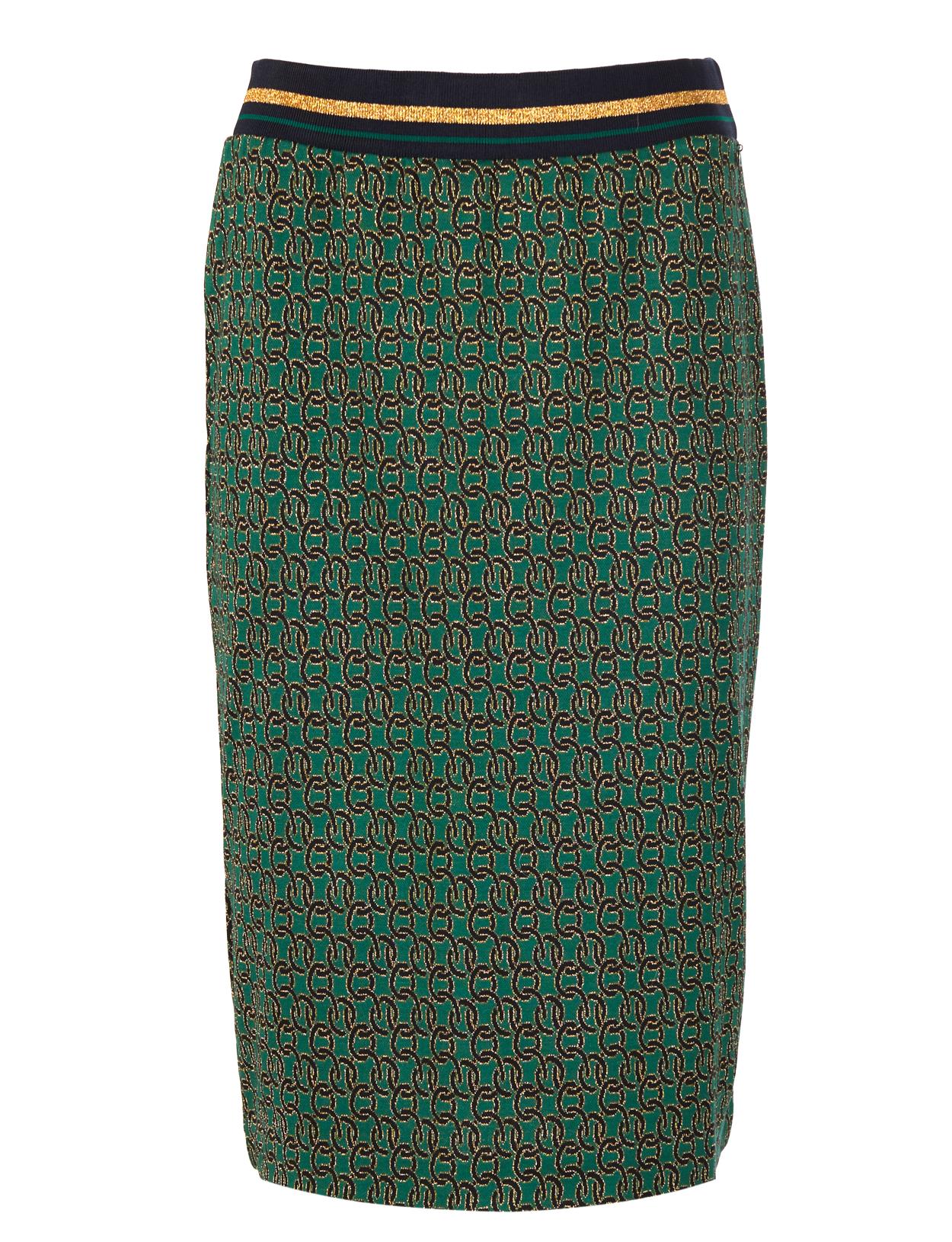 Skirt With Glitter Details In Green - Vert