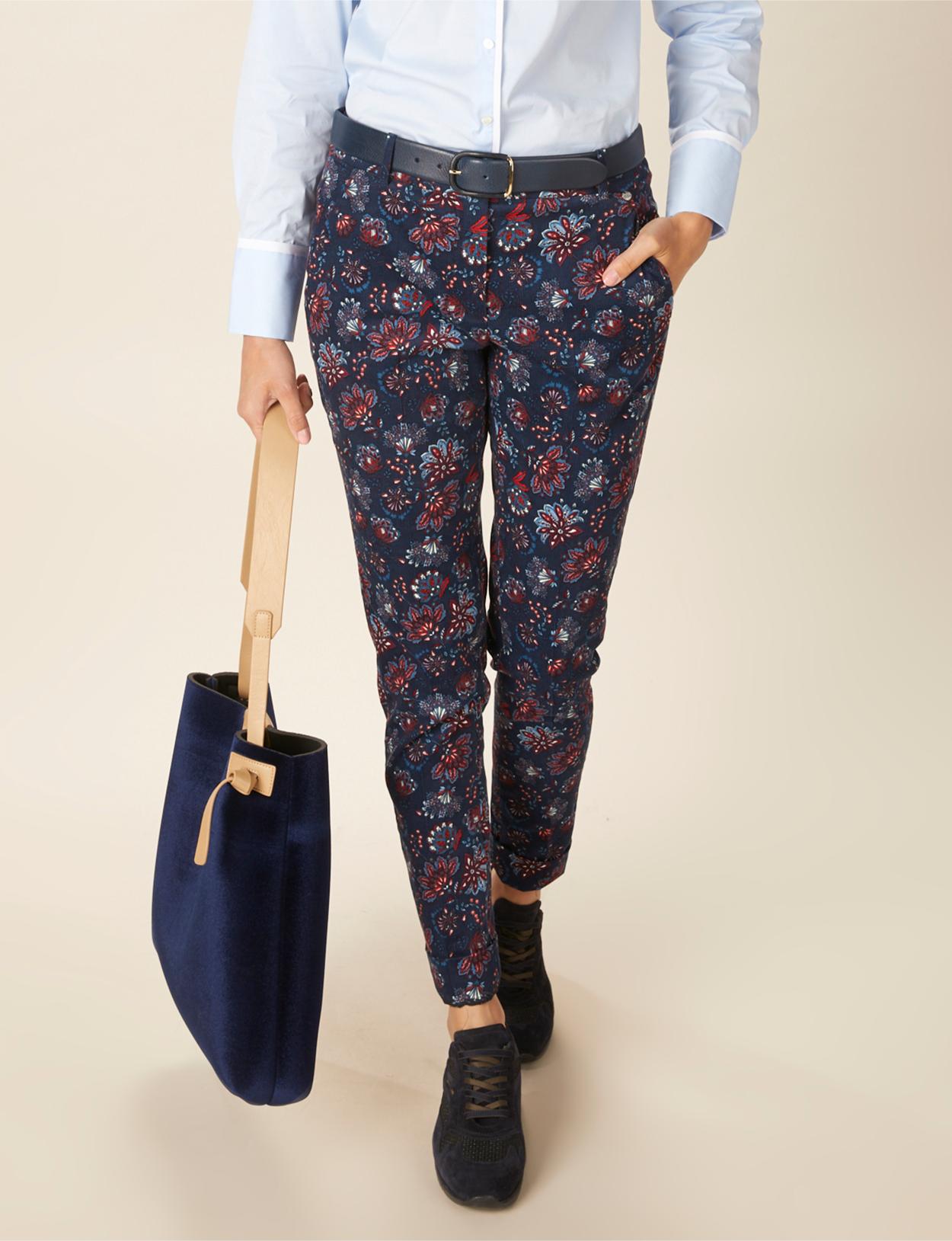 Cotton Chino Pants In Blue - Bleu
