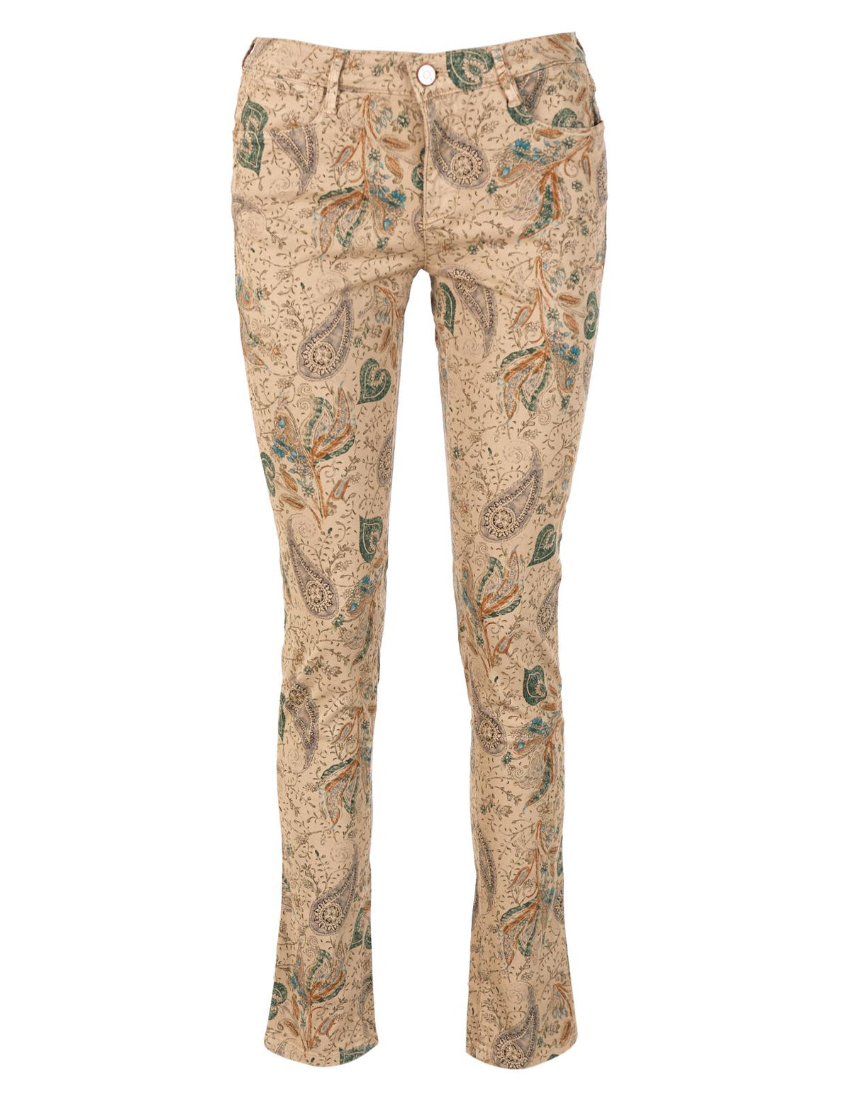 Cotton Fitted Pants In Beige - Bruin