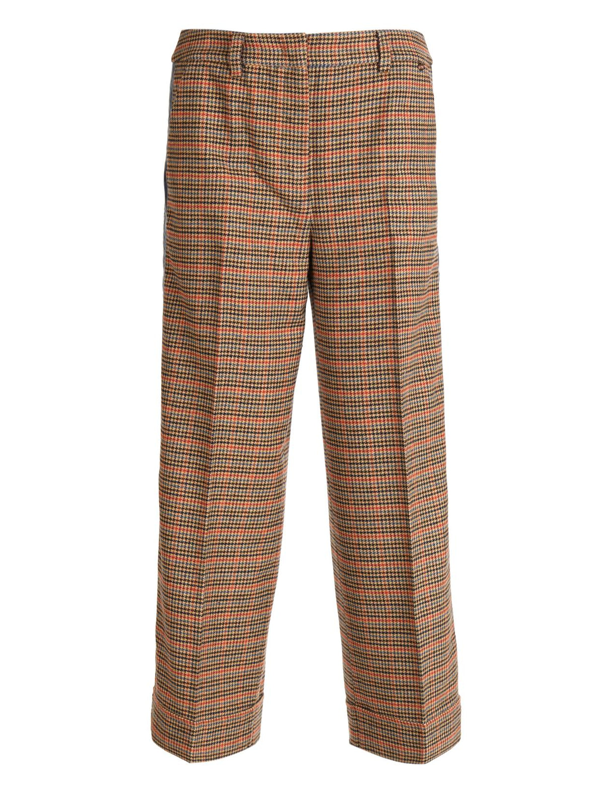 Wide Checkered Pants In Blue - Blauw