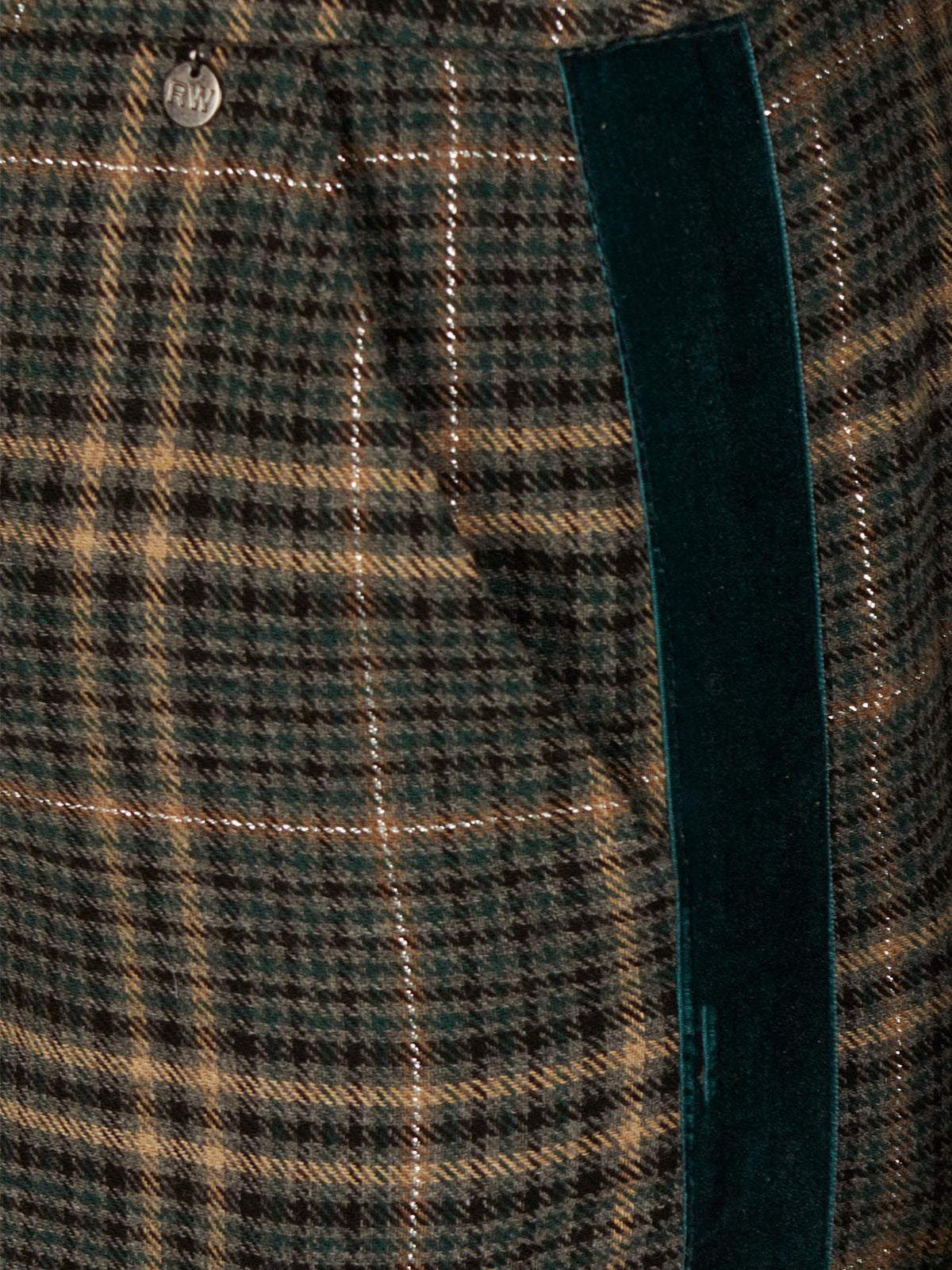 Wide Checkered Pants In Green - Vert