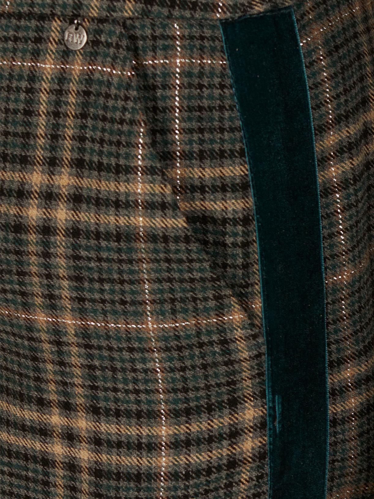 Wide Checkered Pants In Green - Groen