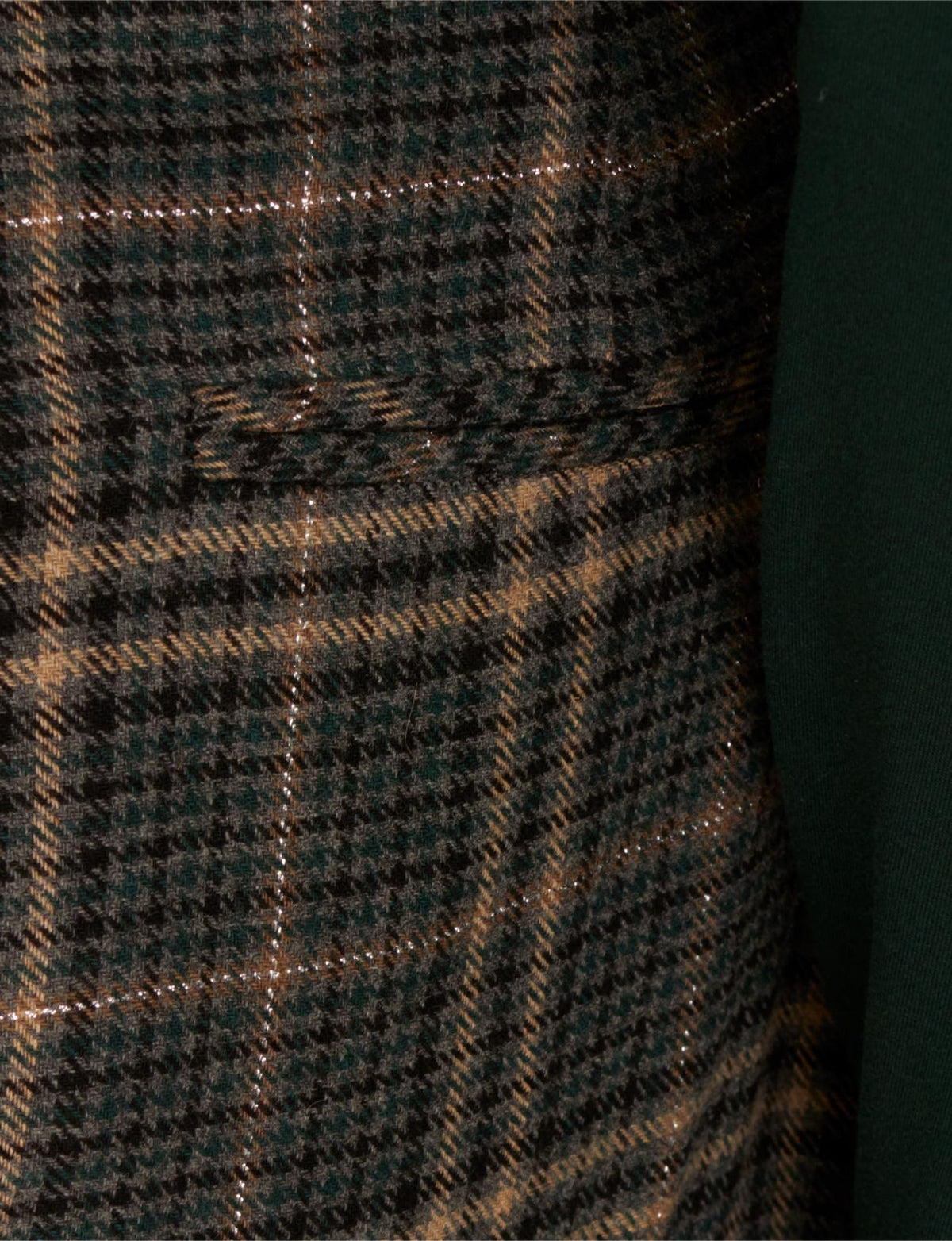 Wide Checkered Pants In Green - Vert