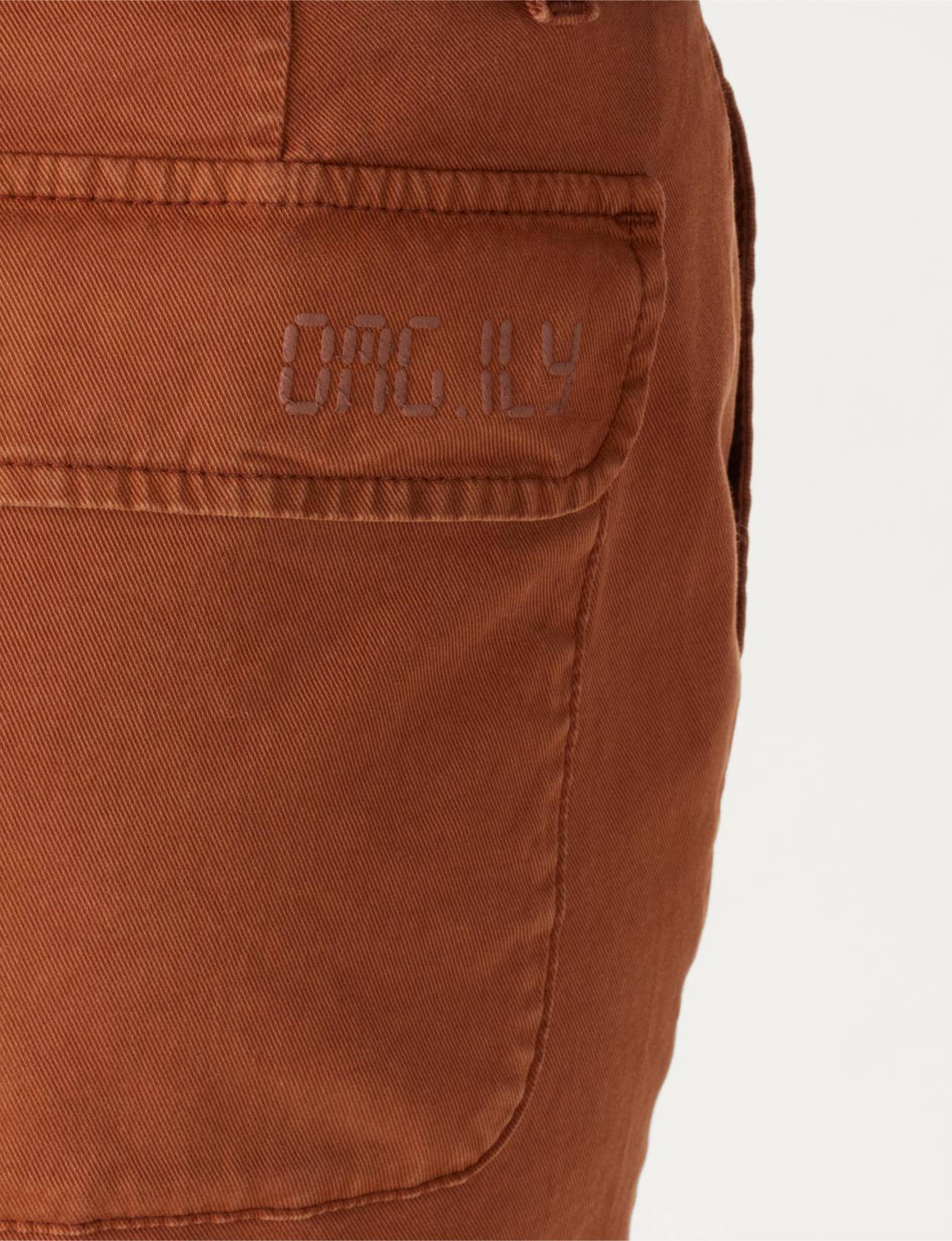 Wide Cotton Pants In Brown - Bruin