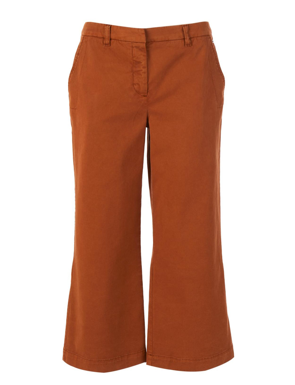 Wide Cotton Pants In Brown - Bruin