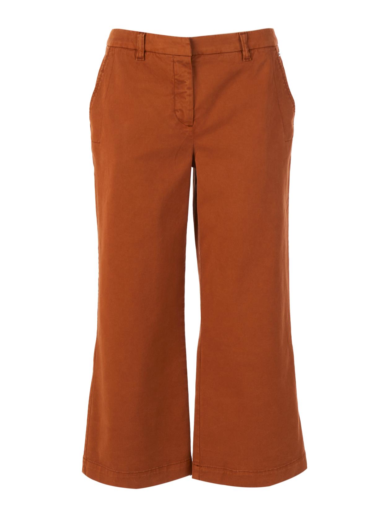 Wide Cotton Pants In Brown - Bruin