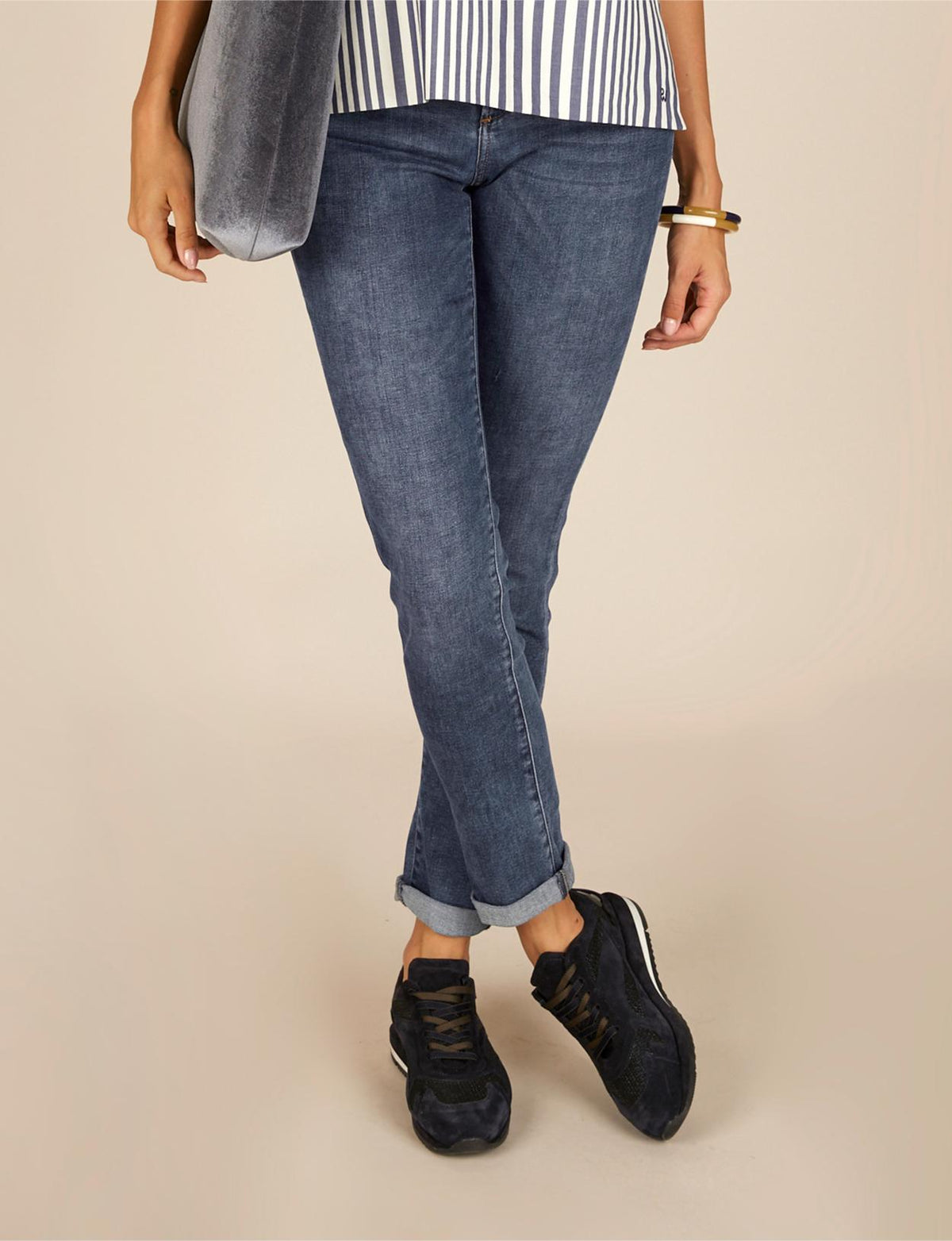 5 Pocket Stone Jeans In Blue - Bleu