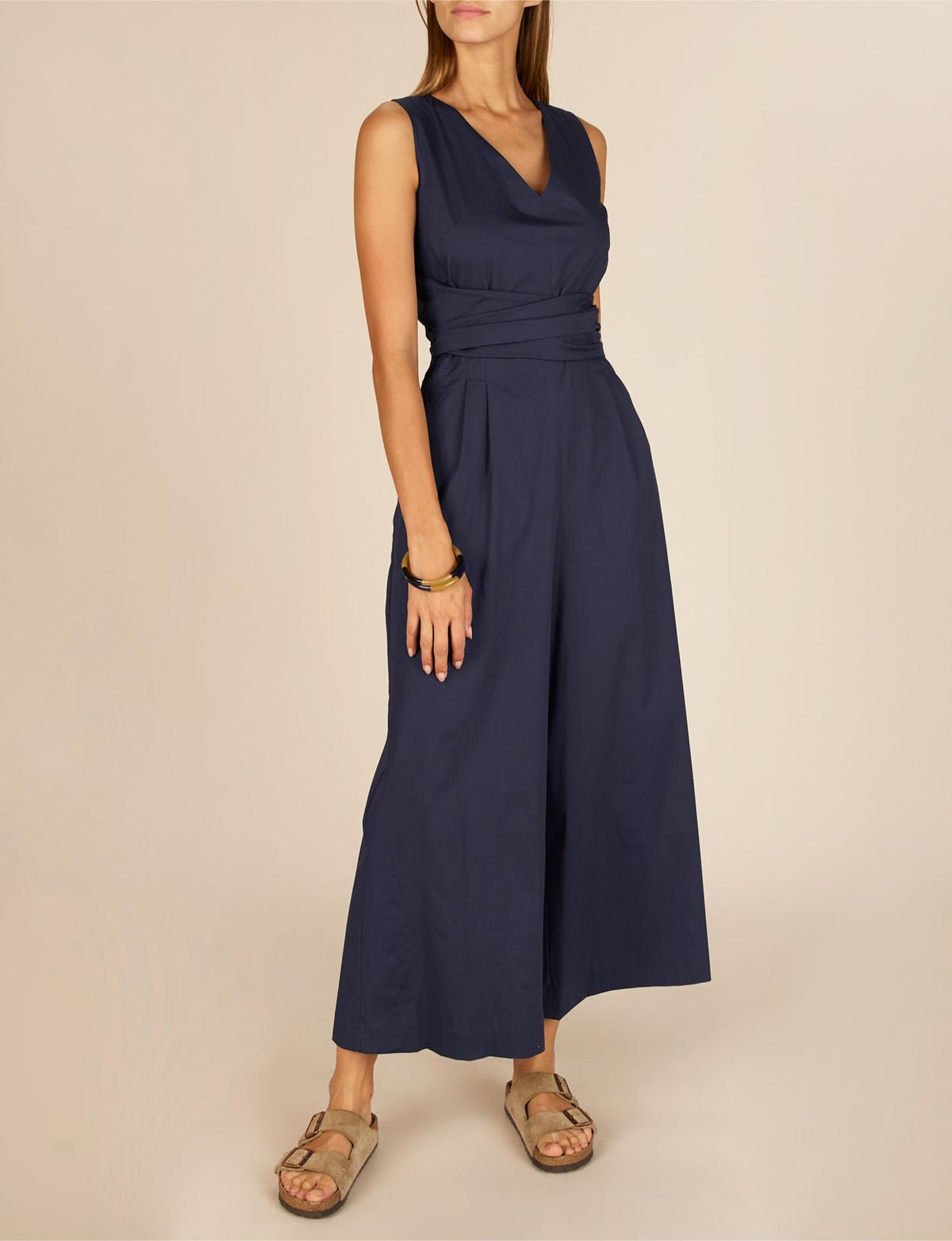 Cotton Jumpsuit In Blue - Blauw