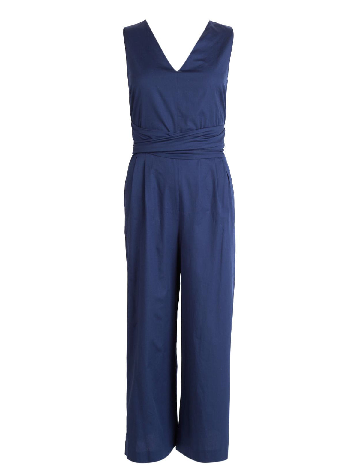 Cotton Jumpsuit In Blue - Blauw