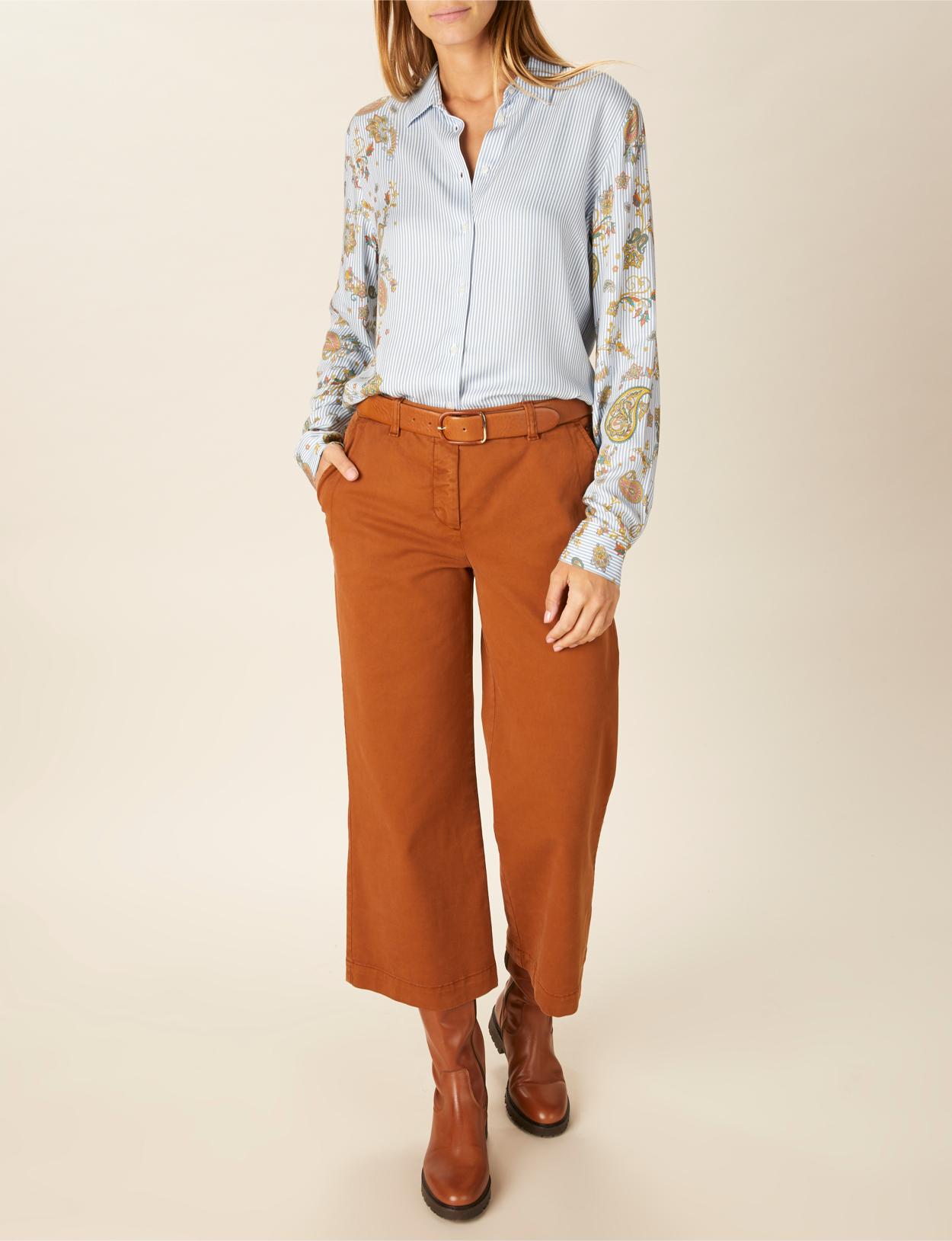 Classic Viscose Shirt In Blue - Blauw