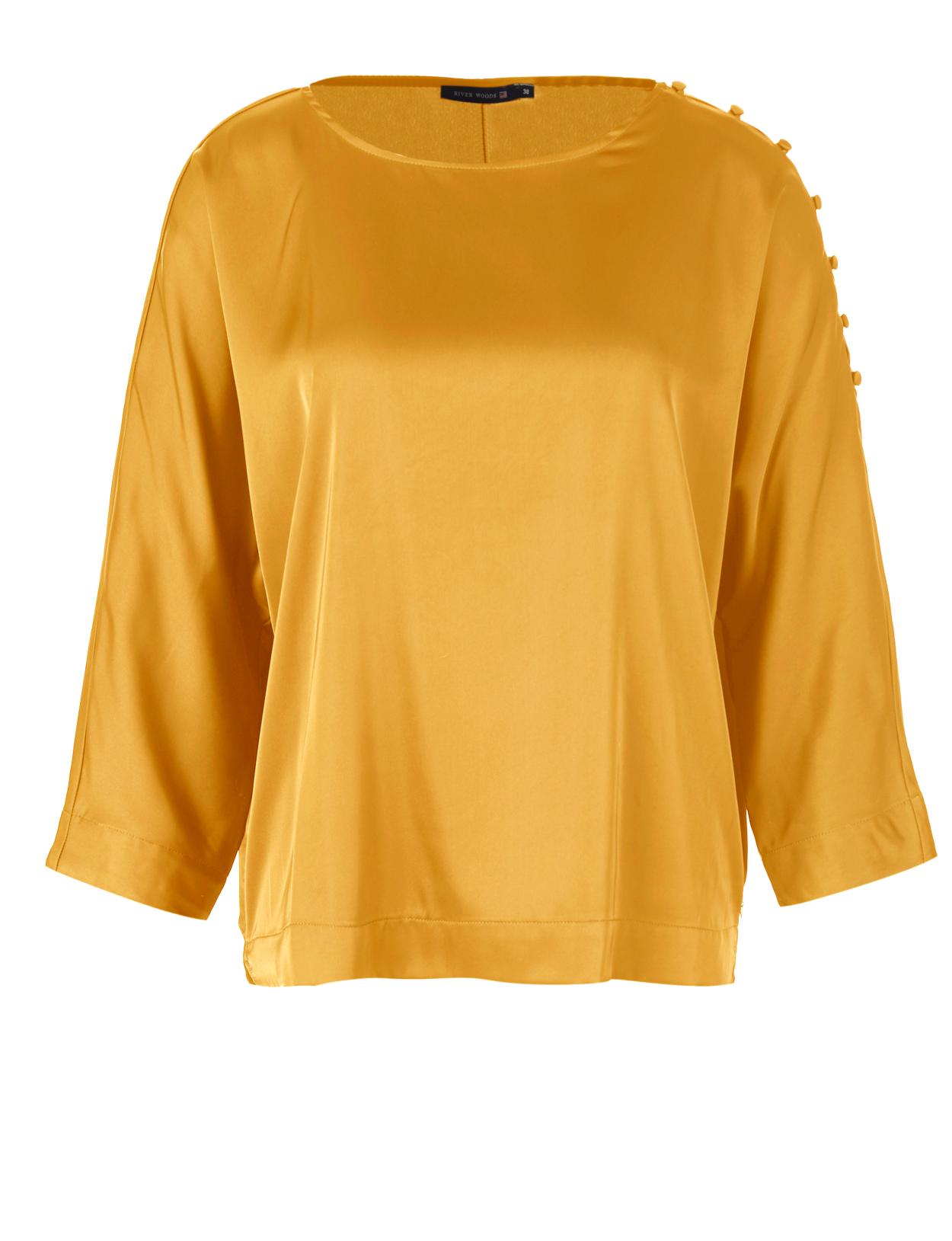 Boat Neck Popover Shirt In Yellow - Geel