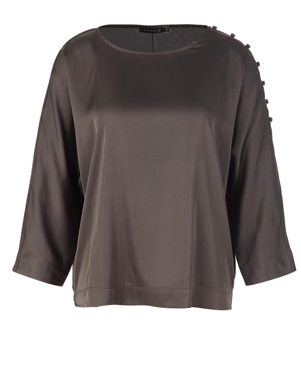 Boat Neck Popover Shirt In Grey - Grijs