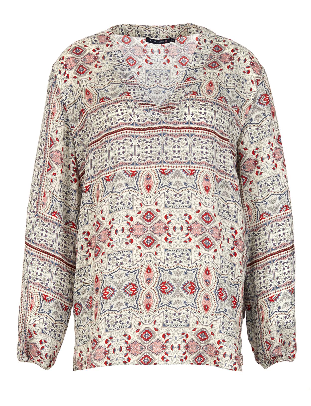 Loose V-Neck Shirt In Red - Rood