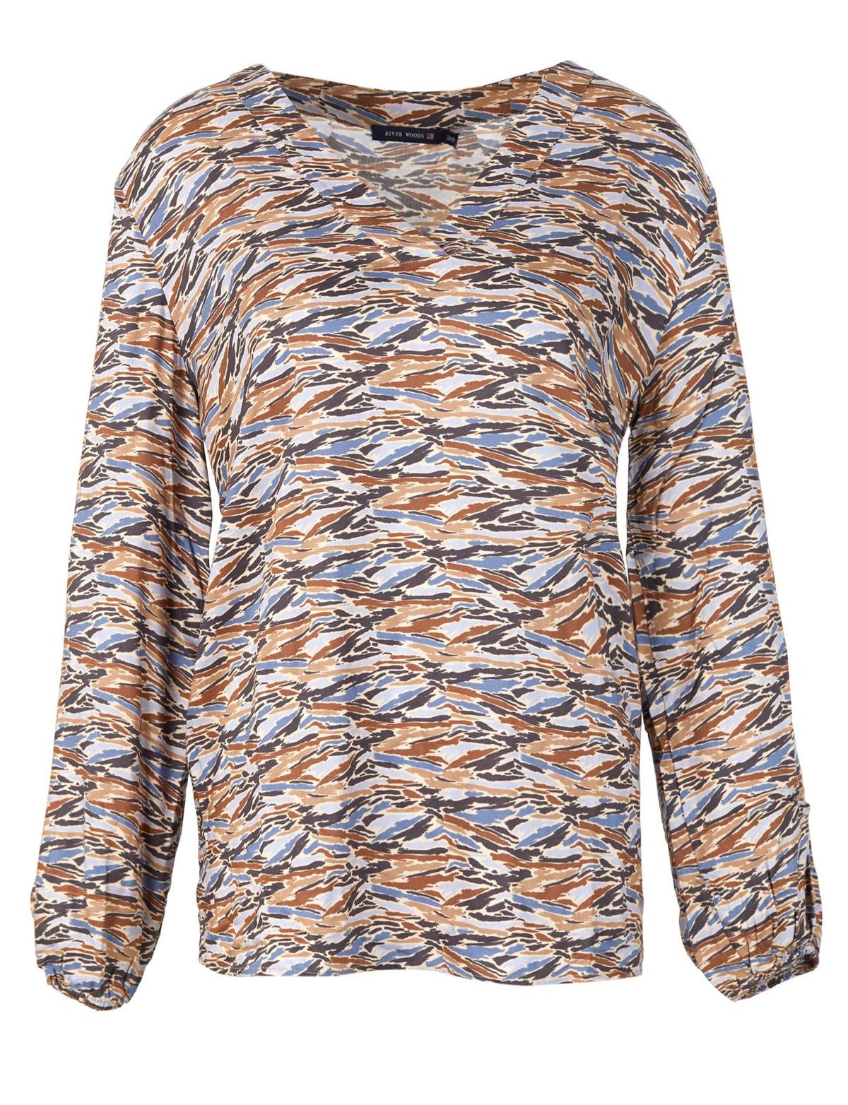 Loose V-Neck Shirt In Brown - Bruin