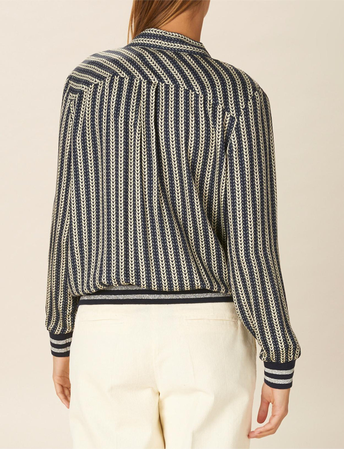 Viscose Popover Shirt In Blue - Blauw