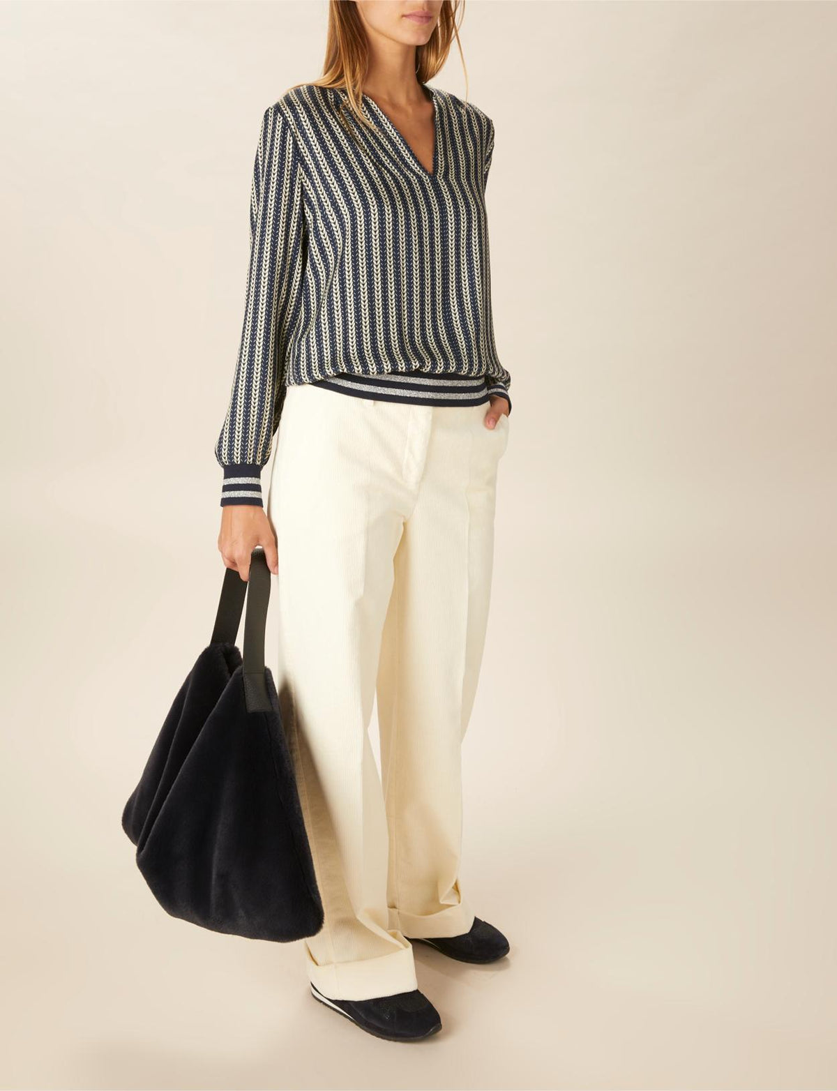 Viscose Popover Shirt In Blue - Blauw