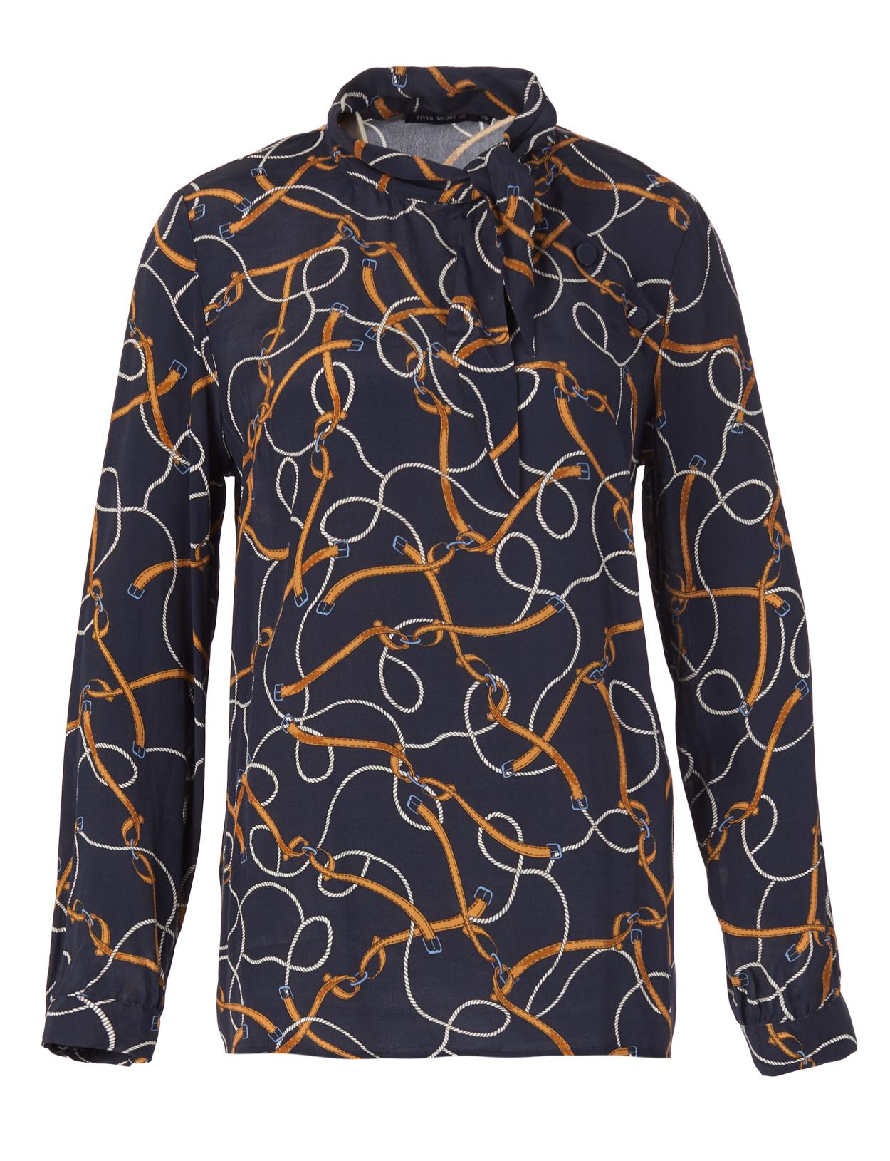 Viscose Sjaalshirt In Blauw - W