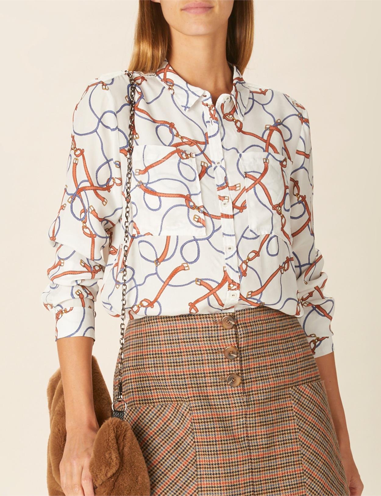 Shirt With Chest Pockets In White - Blanc