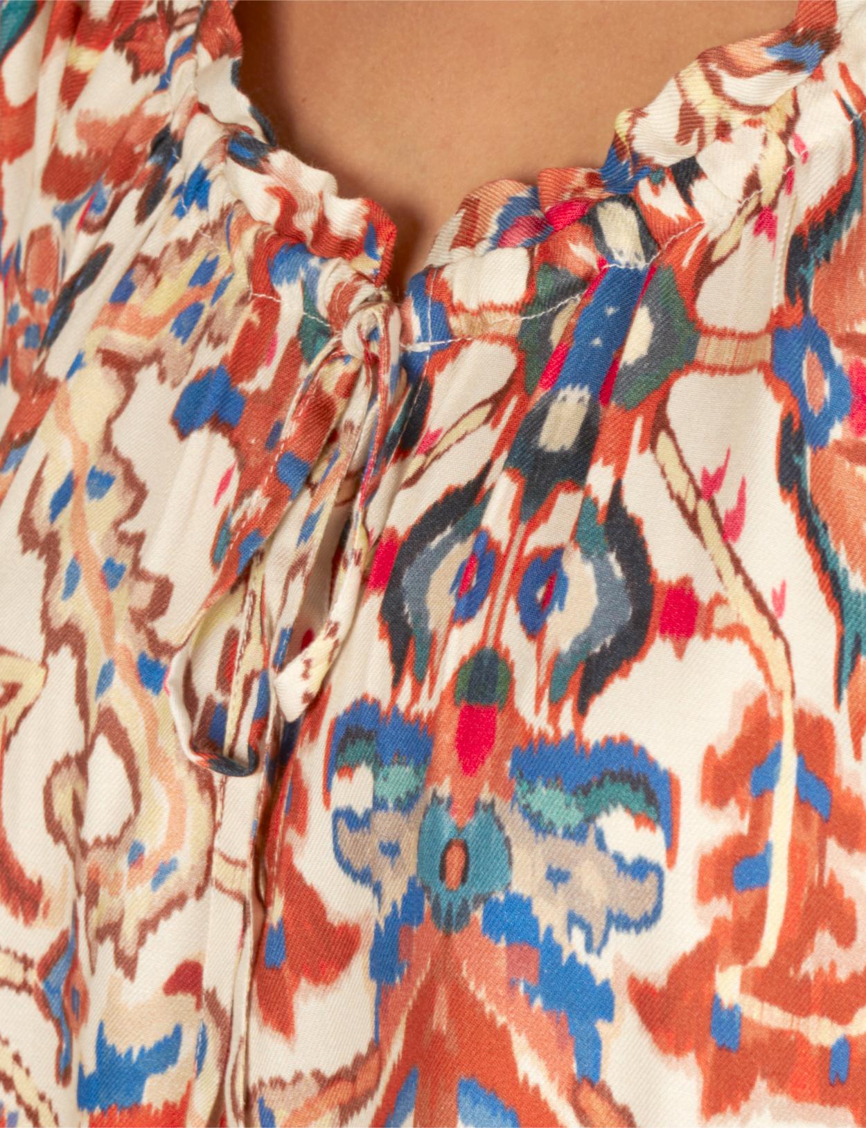 Popover Viscose Shirt In Multi - Meervoudig